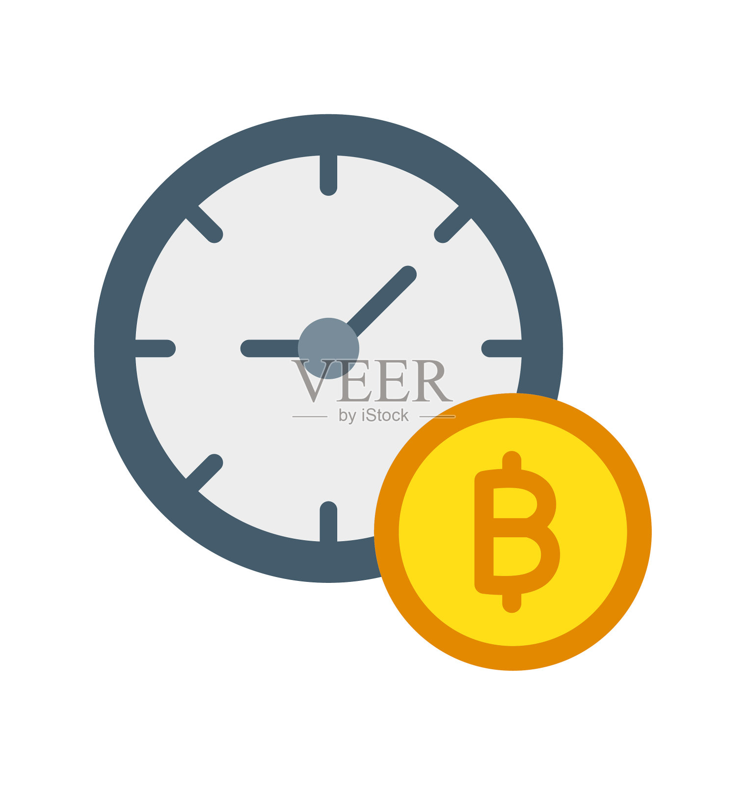 比特币时间价值，比特币价值，比特币时间价值，比特币矢量图标全可编辑插画图片素材