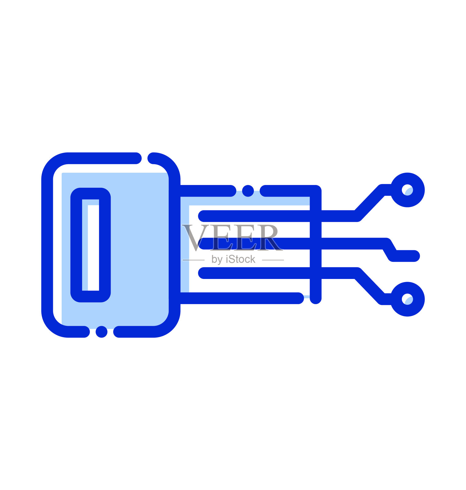 网络安全密钥，数字密钥，数字安全矢量图标完全可编辑插画图片素材