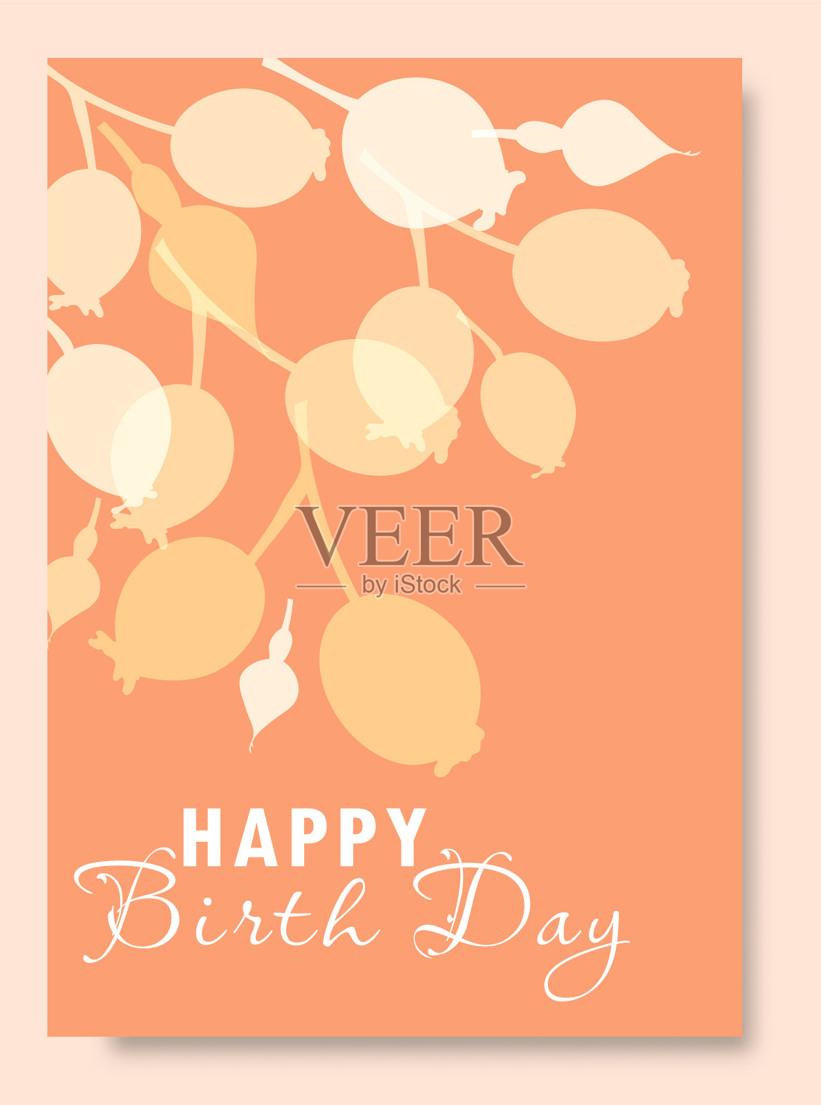 矢量极简主义卡片与植物部分插画图片素材