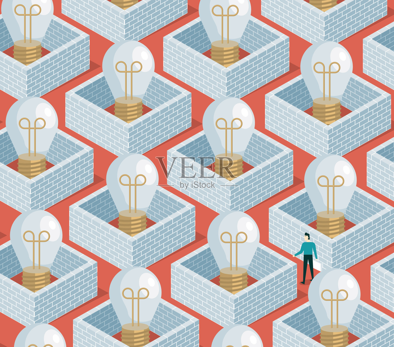 思想迷宫插画图片素材