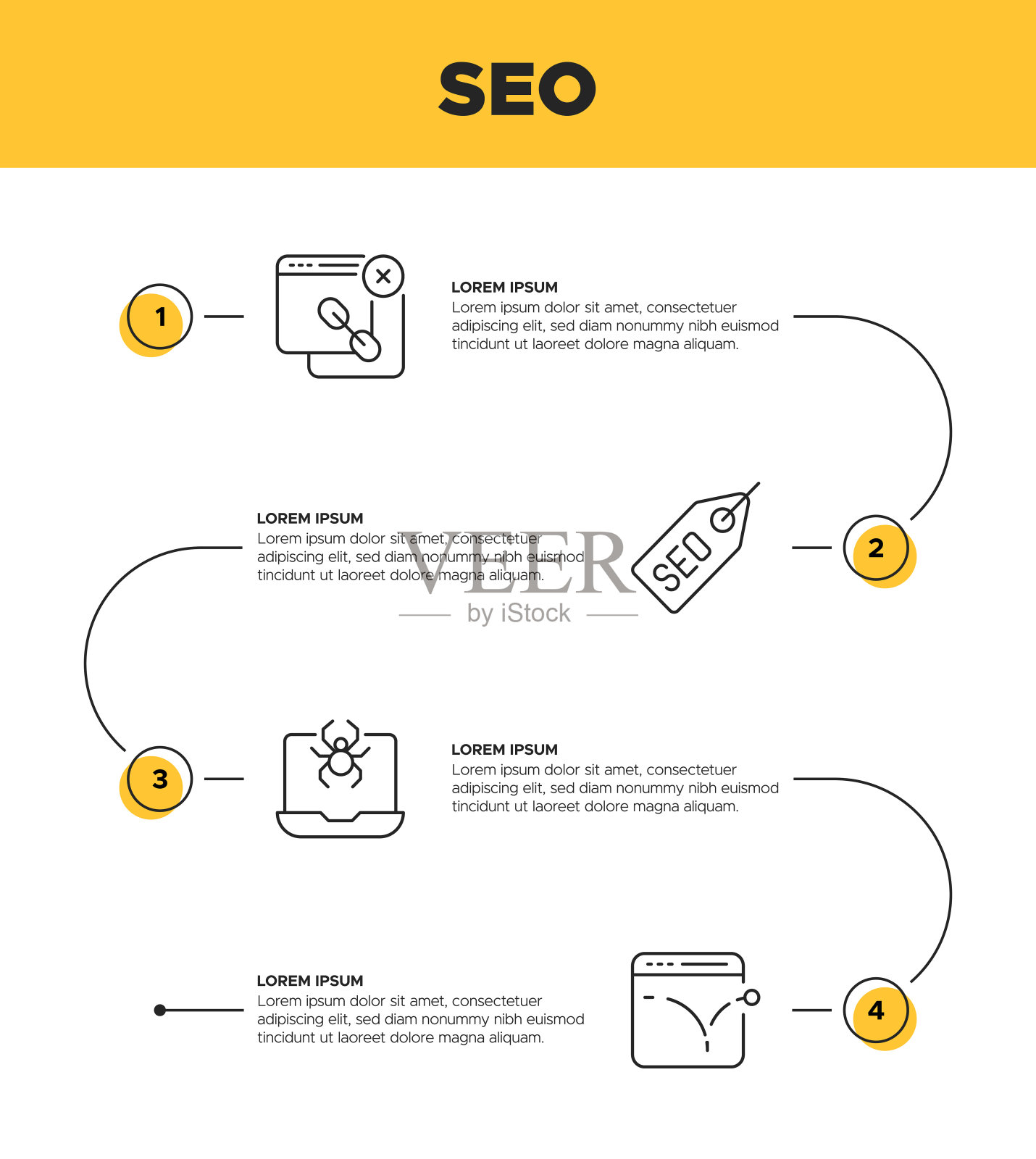 SEO信息图模板-营销，搜索引擎，流量，关键，网页，增长，搜索插画图片素材