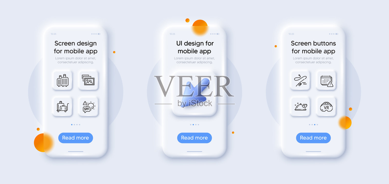 SPF防护通知及行李车插画图片素材