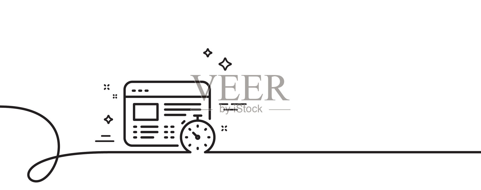 网络计时器线图标在线测验测试标志插画图片素材