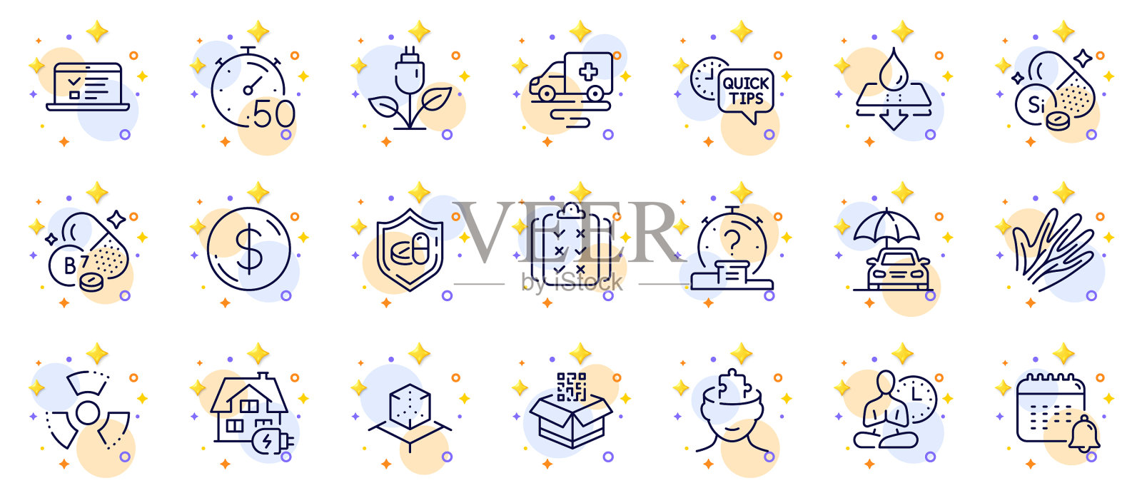 概述一套规则美元、钱和水插画图片素材