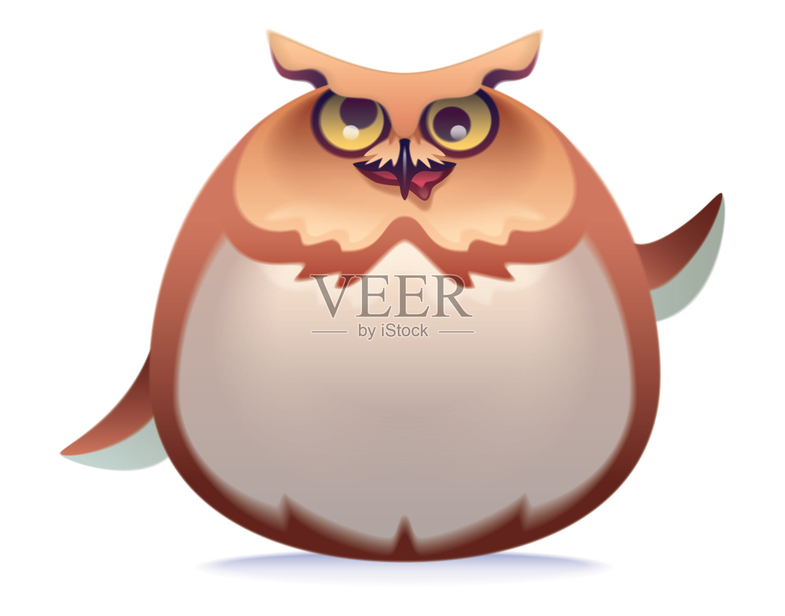 有趣的猫头鹰图标插画图片素材