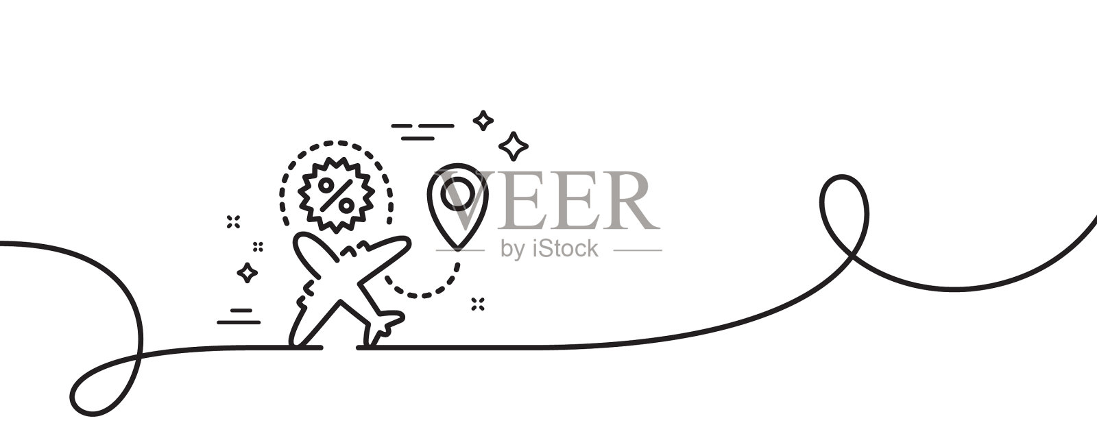 航班销售线路图标购物折扣标志插画图片素材