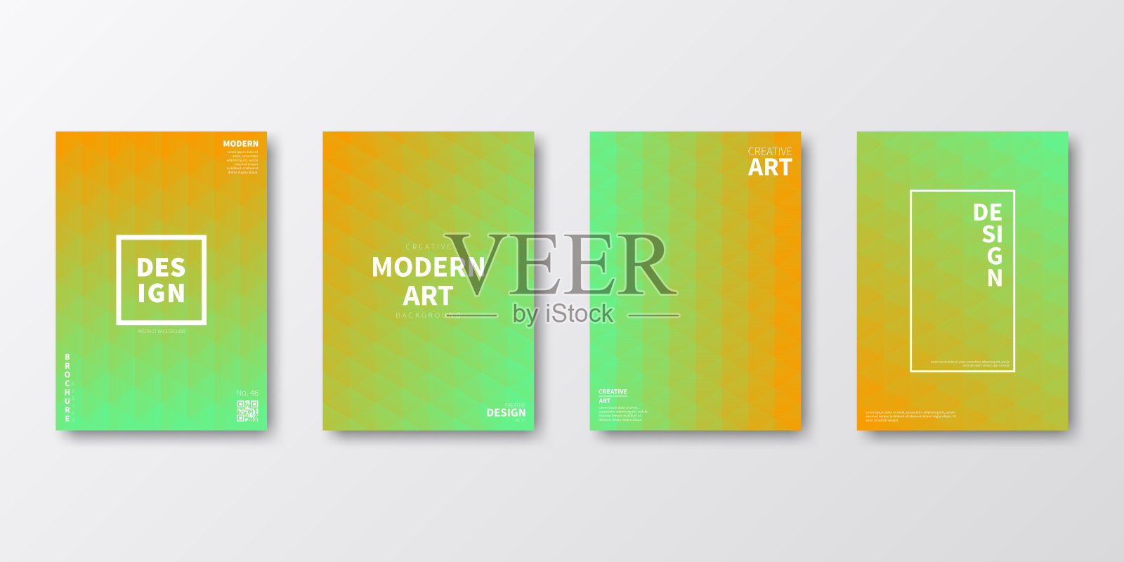 宣传册模板排版，绿色封面设计，商业年报，宣传单，杂志插画图片素材