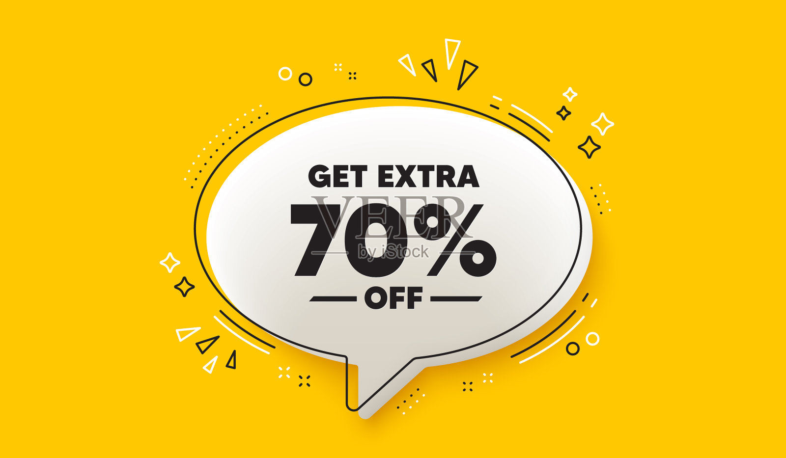 获得额外七折优惠标志插画图片素材