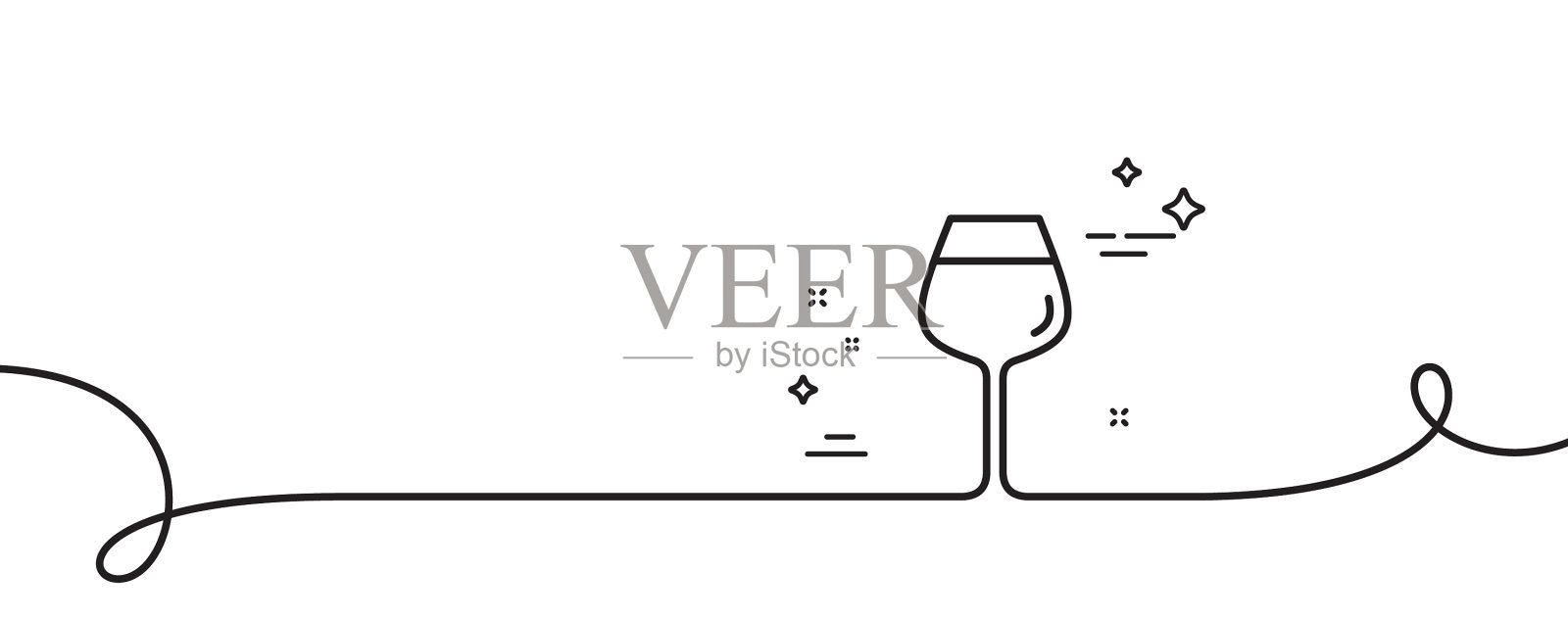 葡萄酒玻璃线图标波尔多玻璃标志插画图片素材