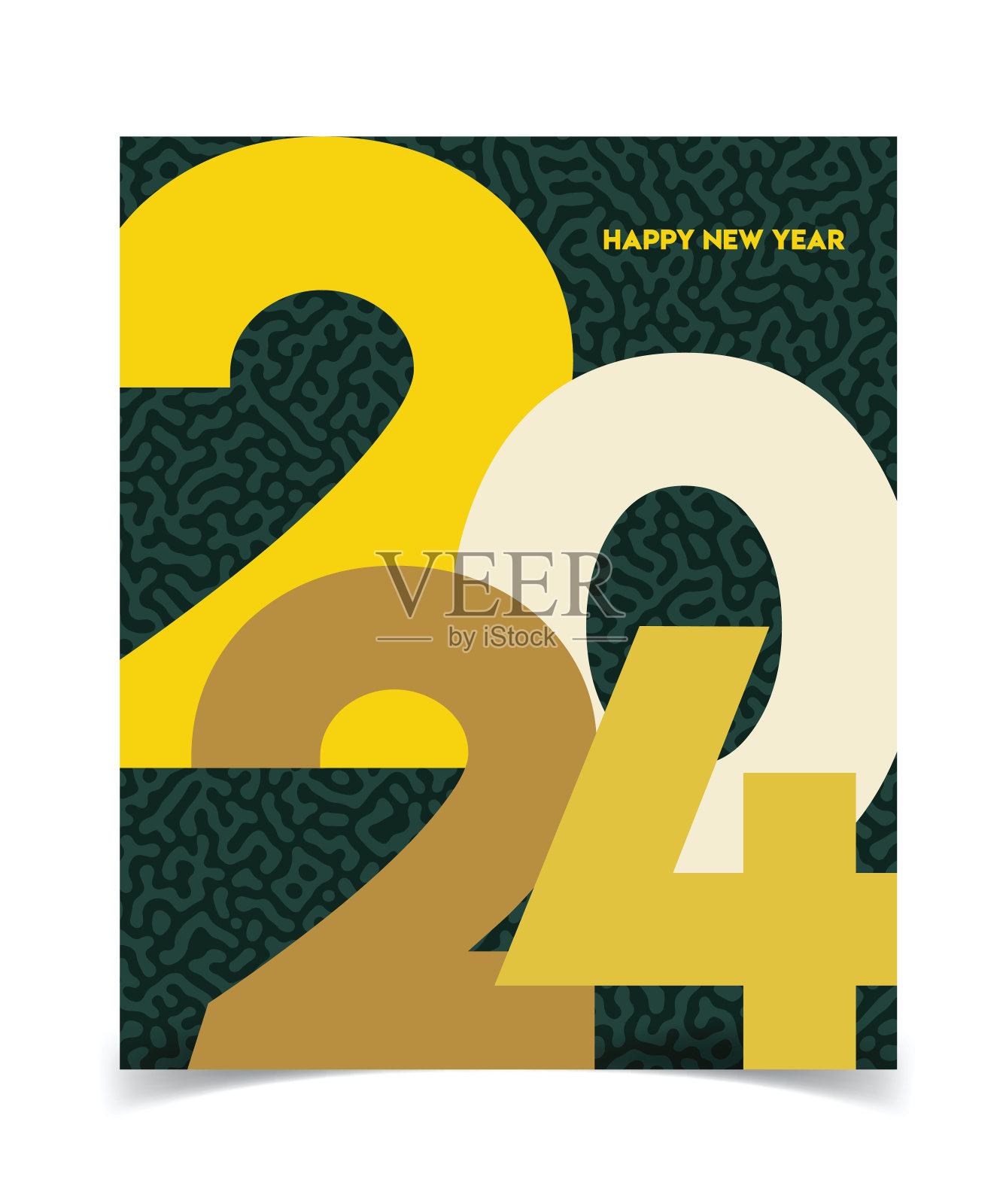 2024. 新年快乐。抽象数字上的背景矢量插图。节日设计贺卡，邀请，日历等矢量股票插图插画图片素材