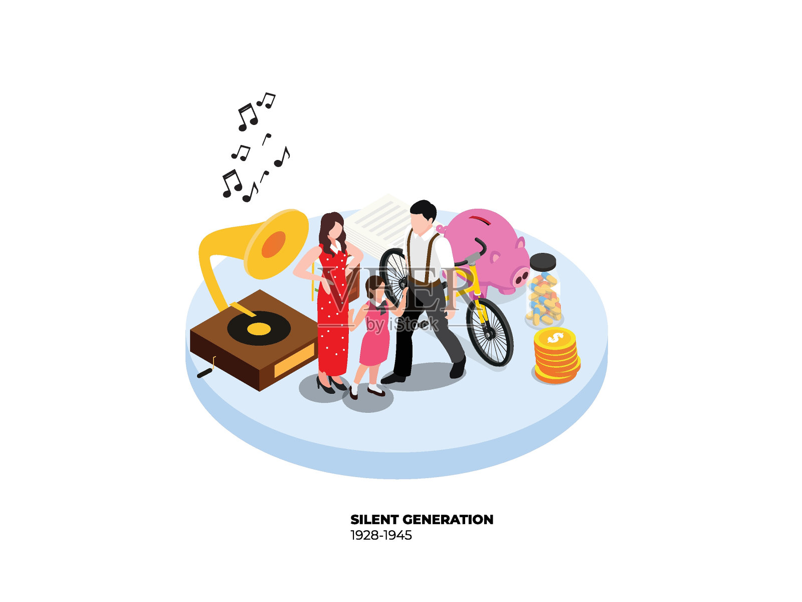 一代沉默插画图片素材