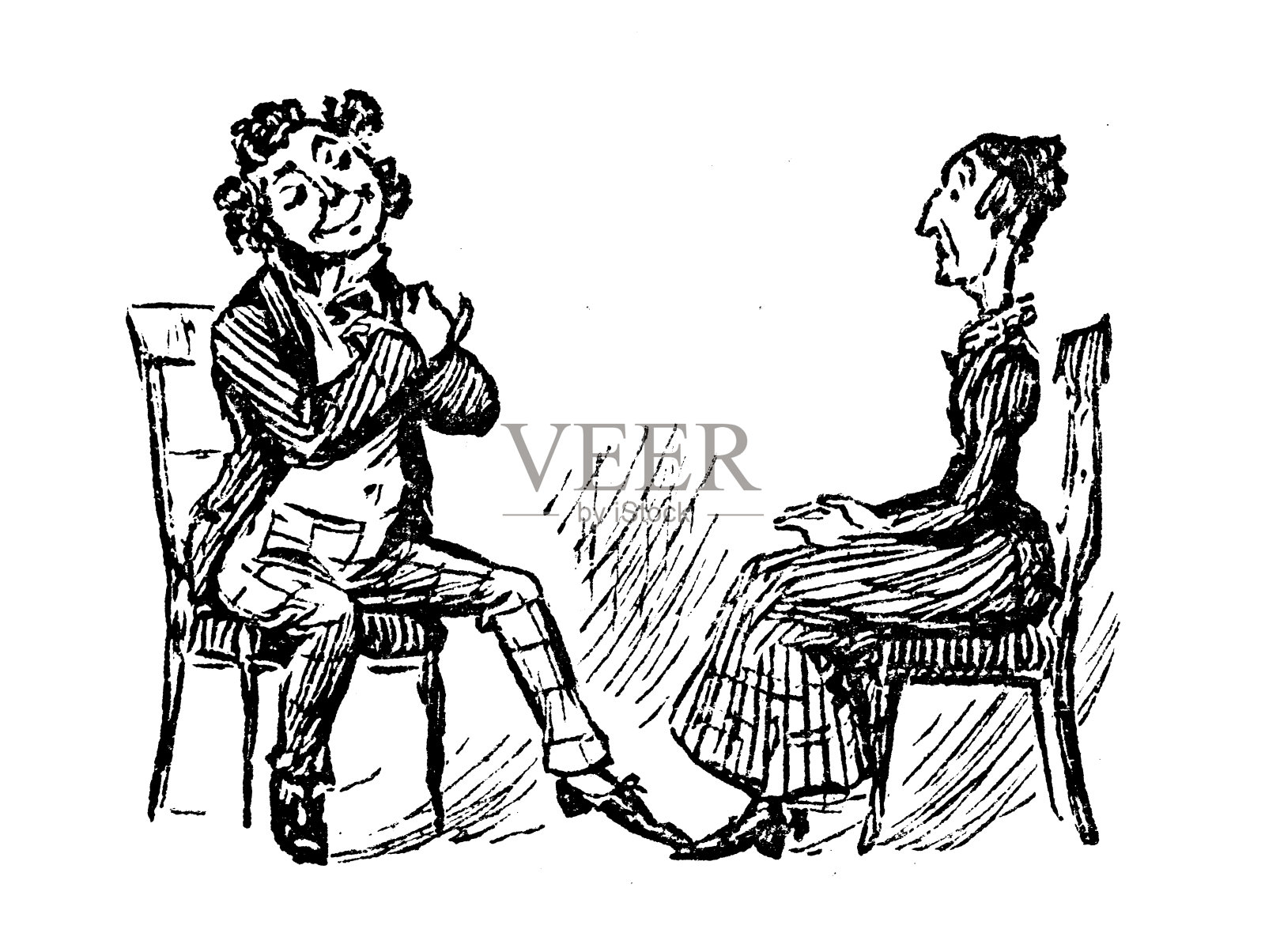 英国讽刺漫画插画图片素材