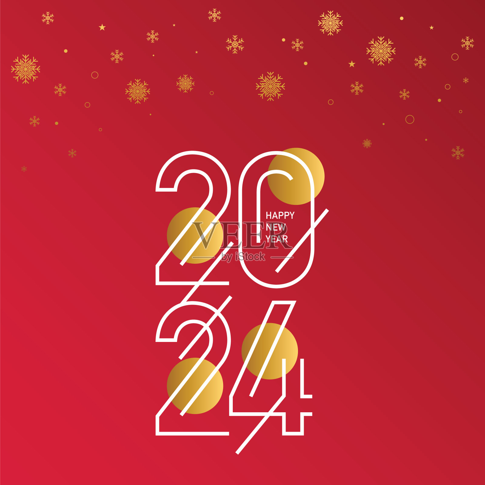 2024. 新年快乐。抽象数字上的背景矢量插图。节日设计贺卡，邀请，日历等矢量股票插图插画图片素材
