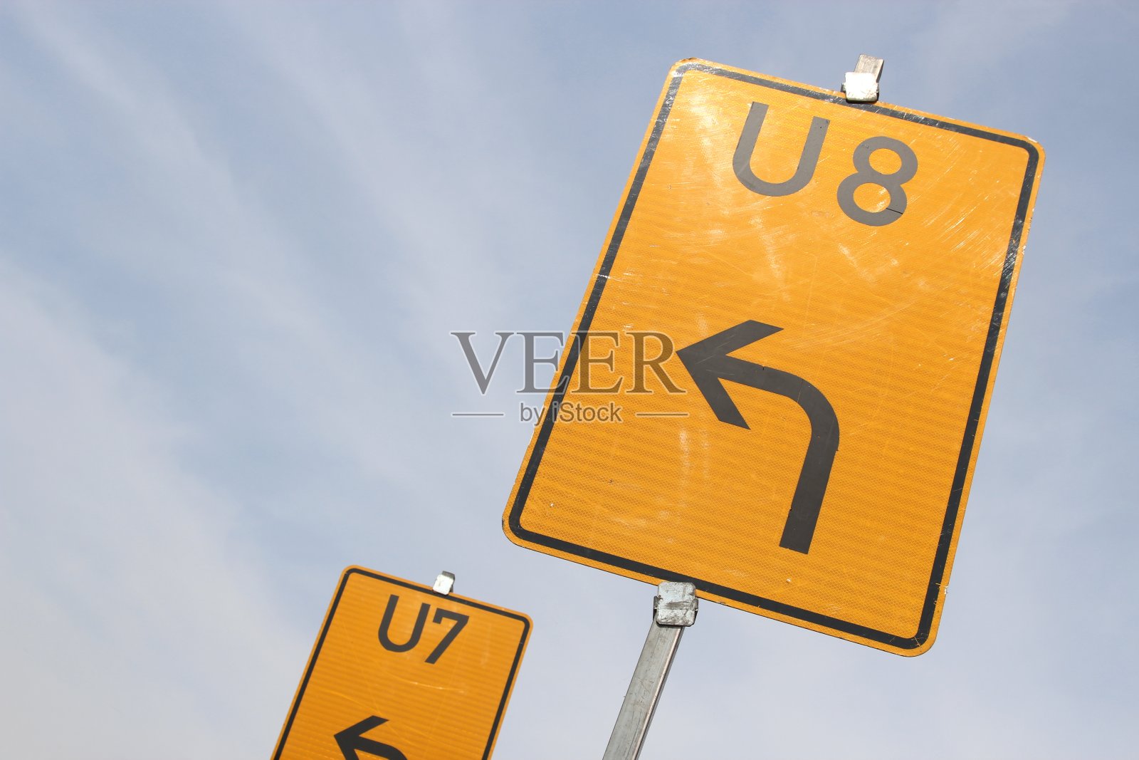 德国路标:改道照片摄影图片