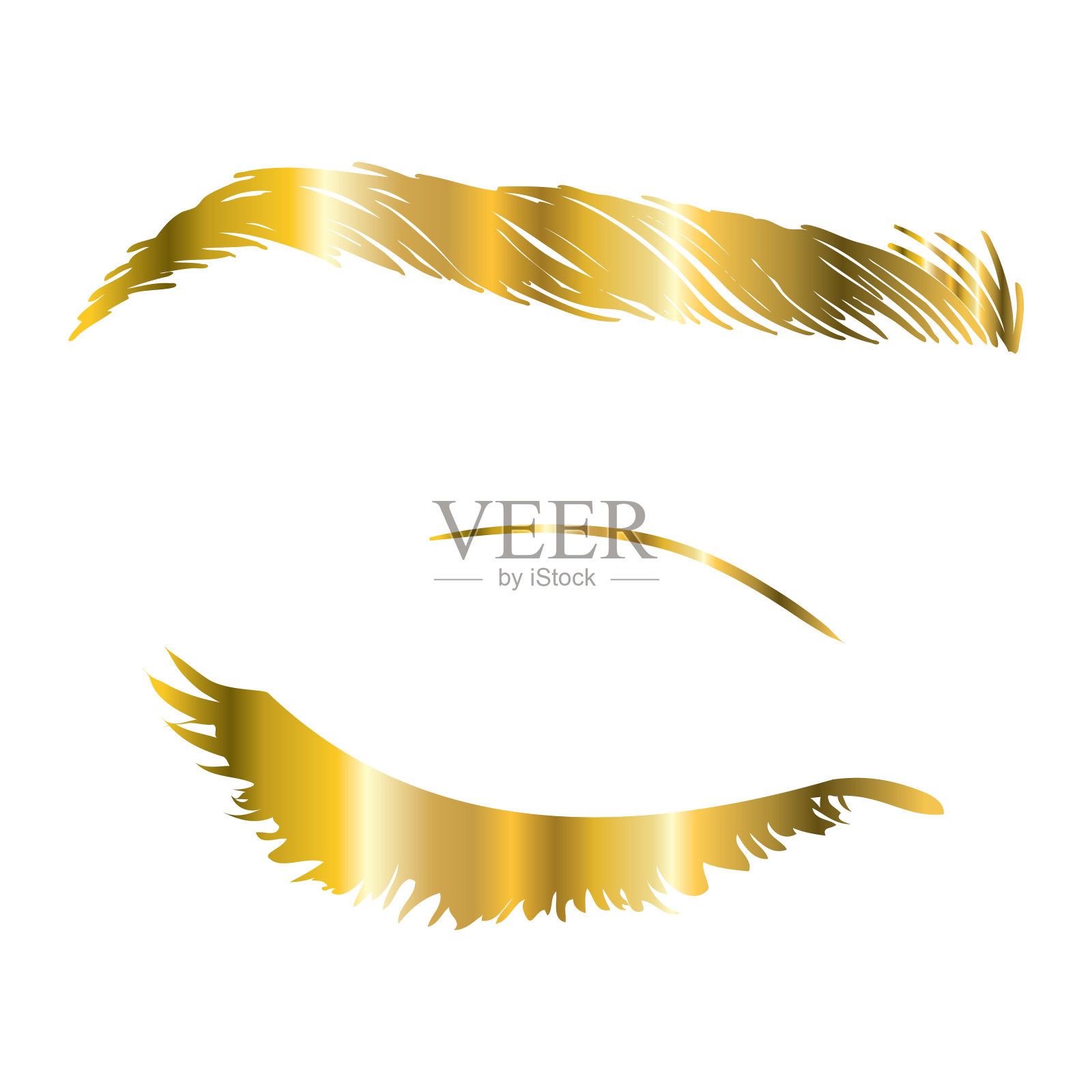 睫毛延伸标志。用金色闪光的化妆品。矢量图插画图片素材