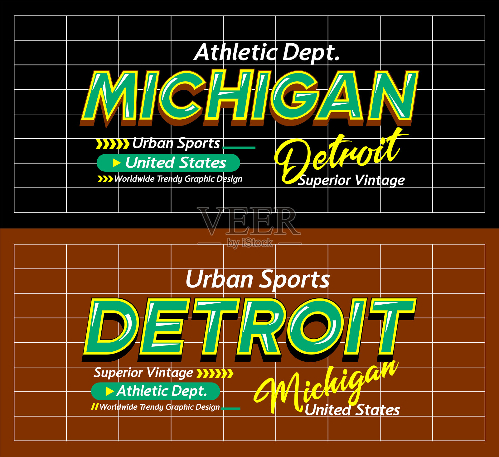 密歇根州底特律市现代运动字体上乘，适合印在t恤上等。插画图片素材