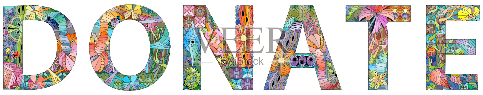 捐赠手绘现代设计矢量插图。插画图片素材