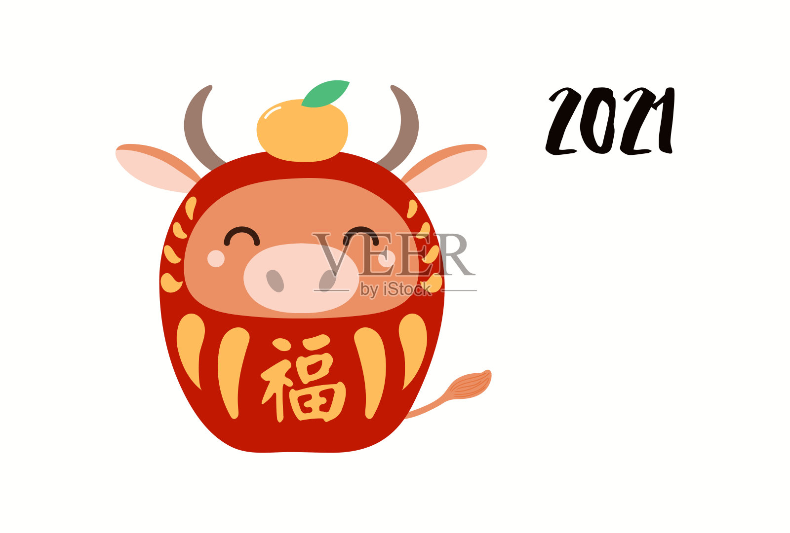中国新年牛卡插画图片素材