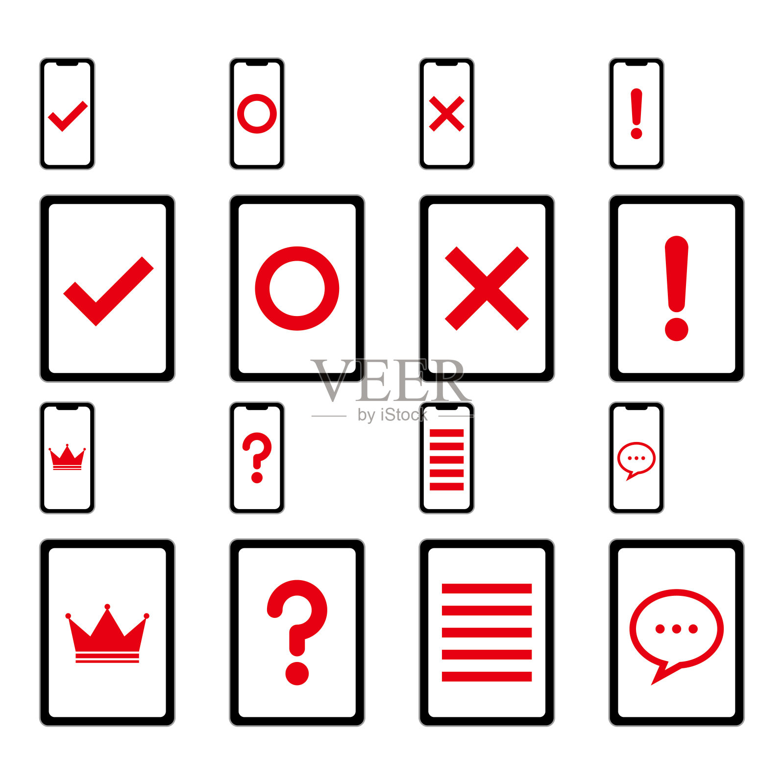 智能手机和平板电脑的图解插画图片素材