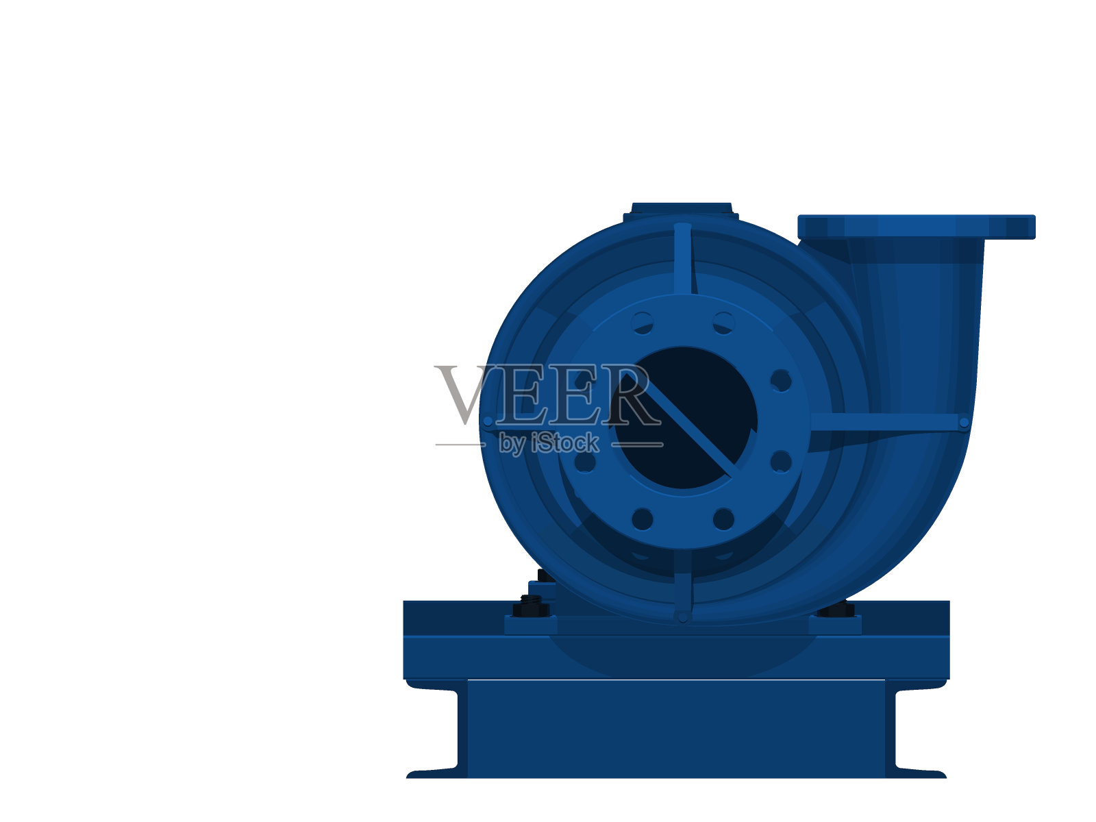 前视图离心泵总成插画图片素材