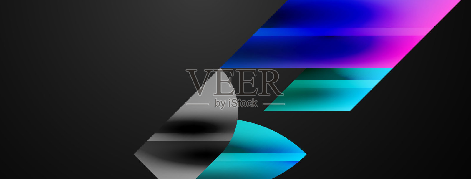 抽象的几何形状象征着创新技术、数字艺术、社会交流和现代科学。理想的海报，封面，横幅，小册子和网站插画图片素材