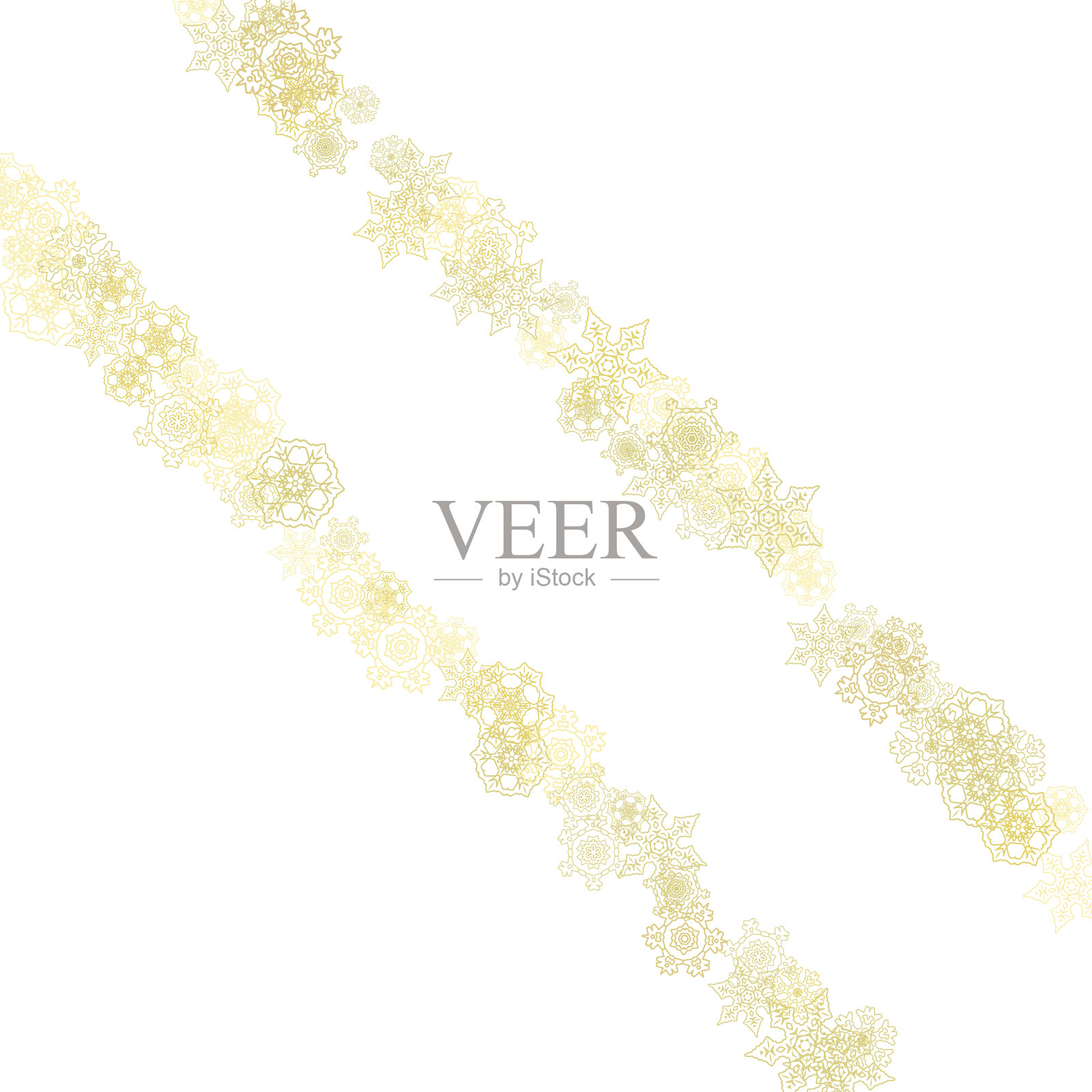 圣诞节和新年的雪花插画图片素材