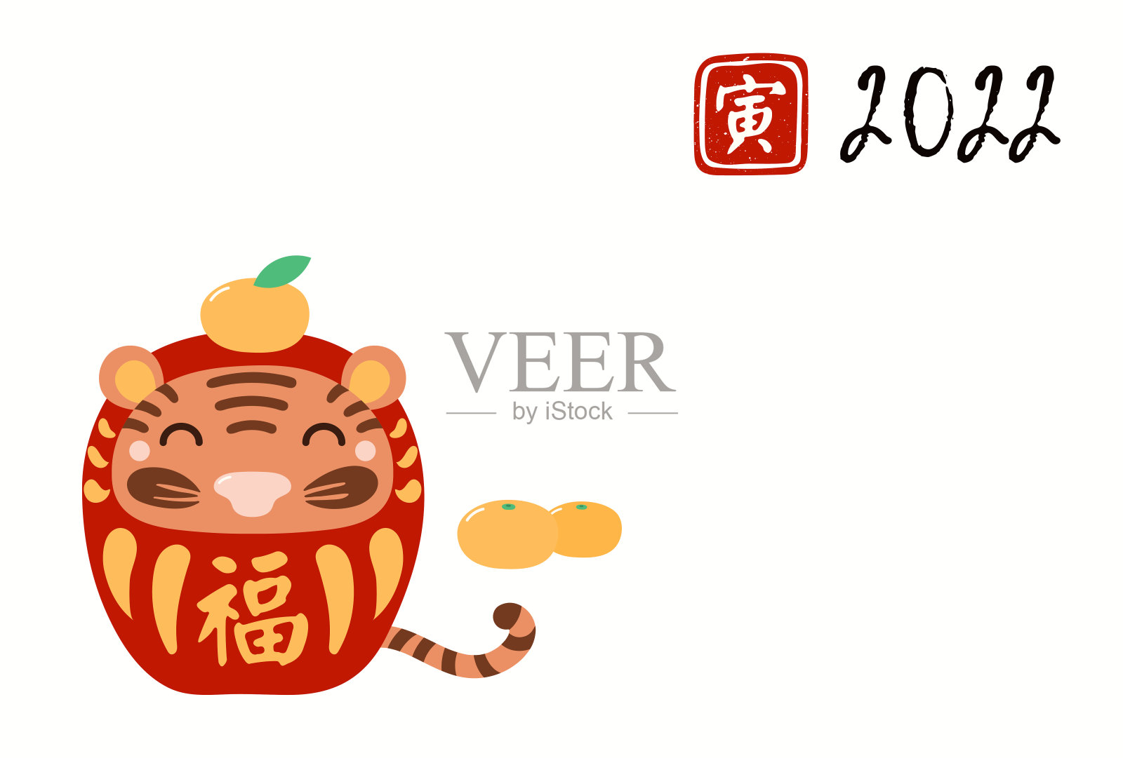 中国新年虎卡插画图片素材