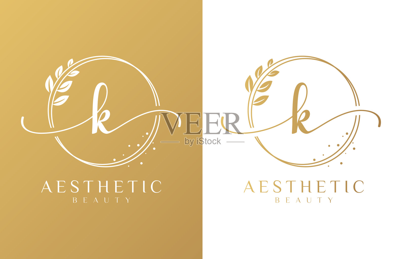 字母K美容字母组合标志插画图片素材