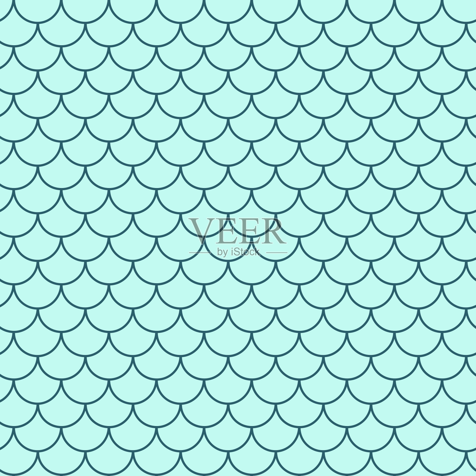 鱼鳞无缝花纹插画图片素材