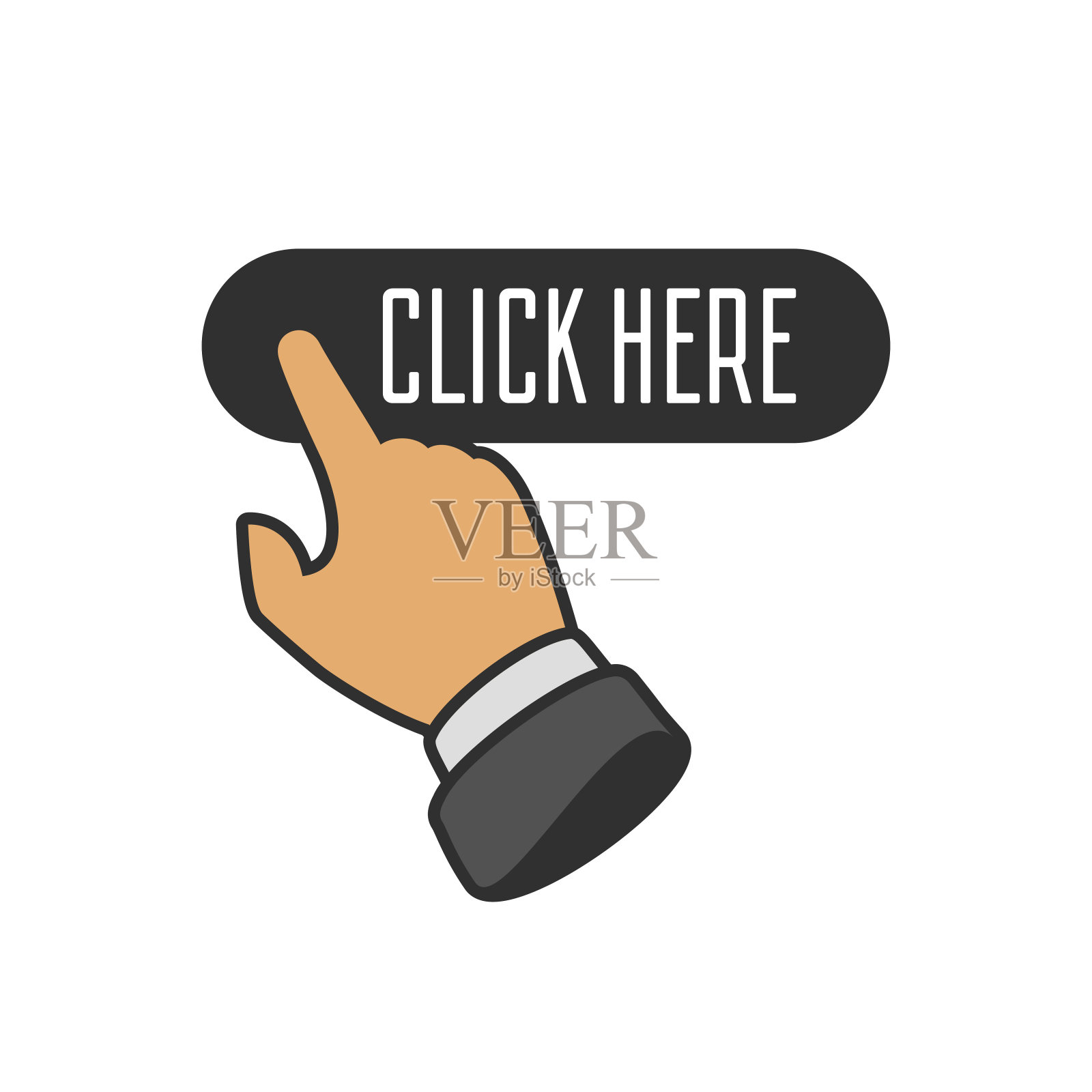 点击这里按钮。插画图片素材