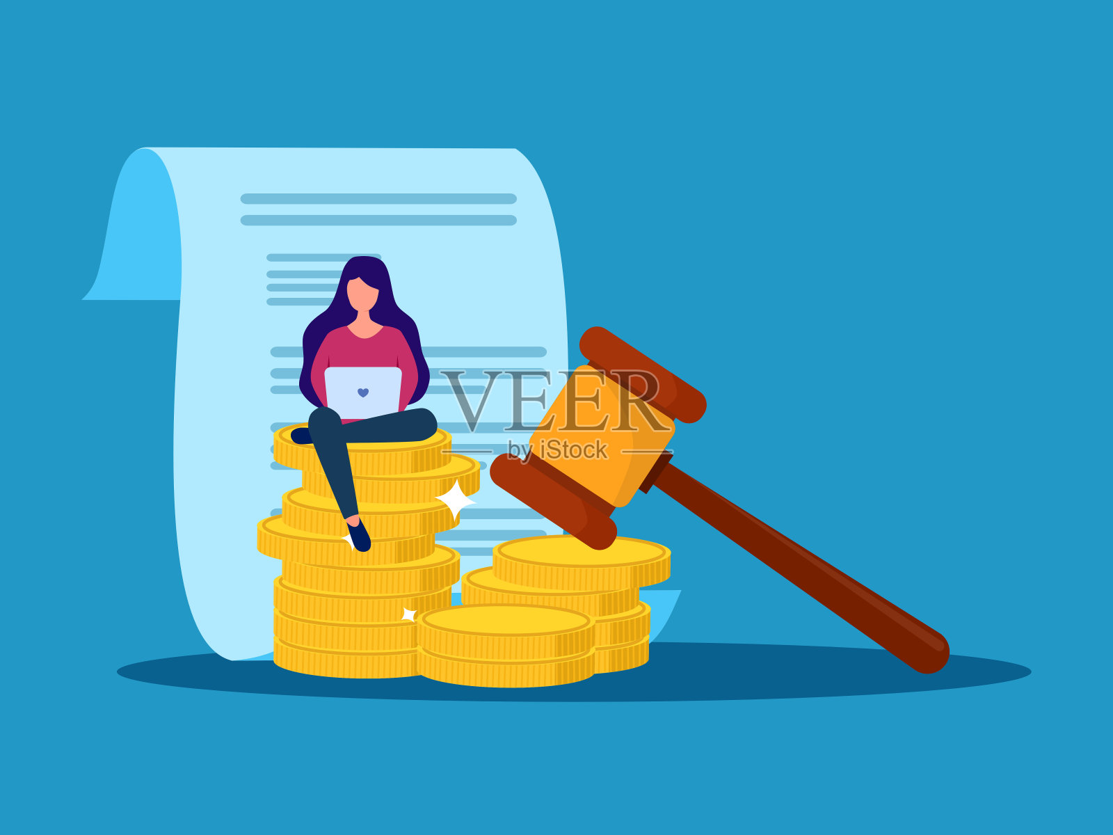 在线支付费用罚款，法务金融概念插画图片素材