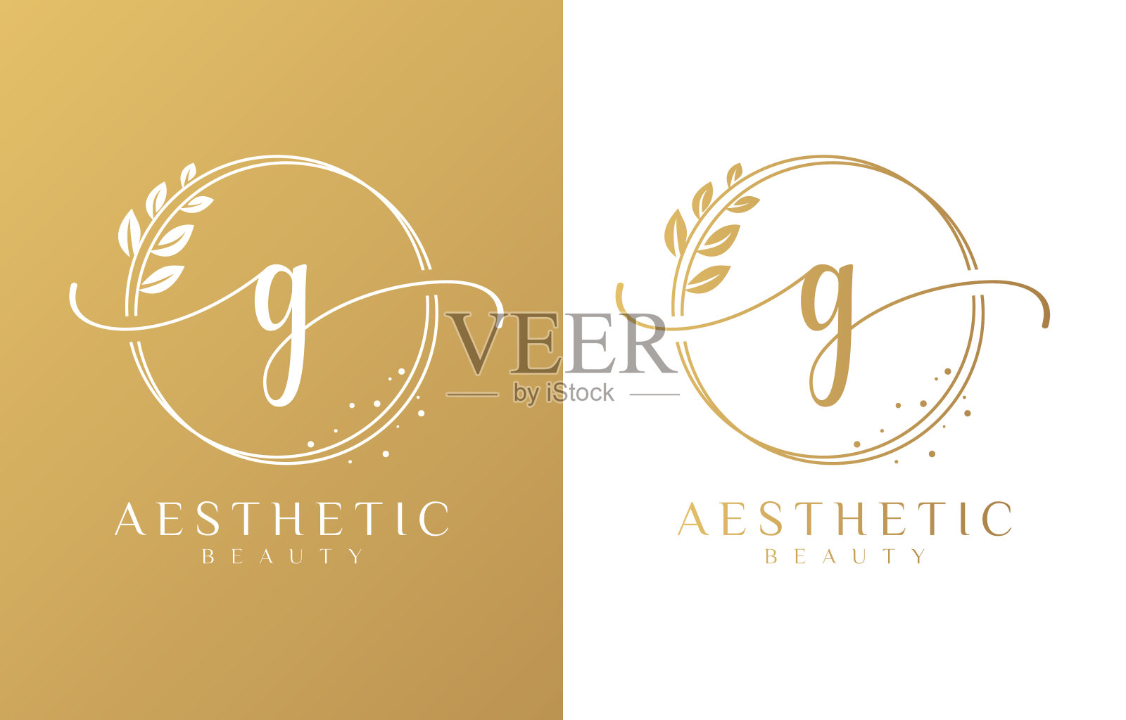 字母G美容字母组合标志插画图片素材