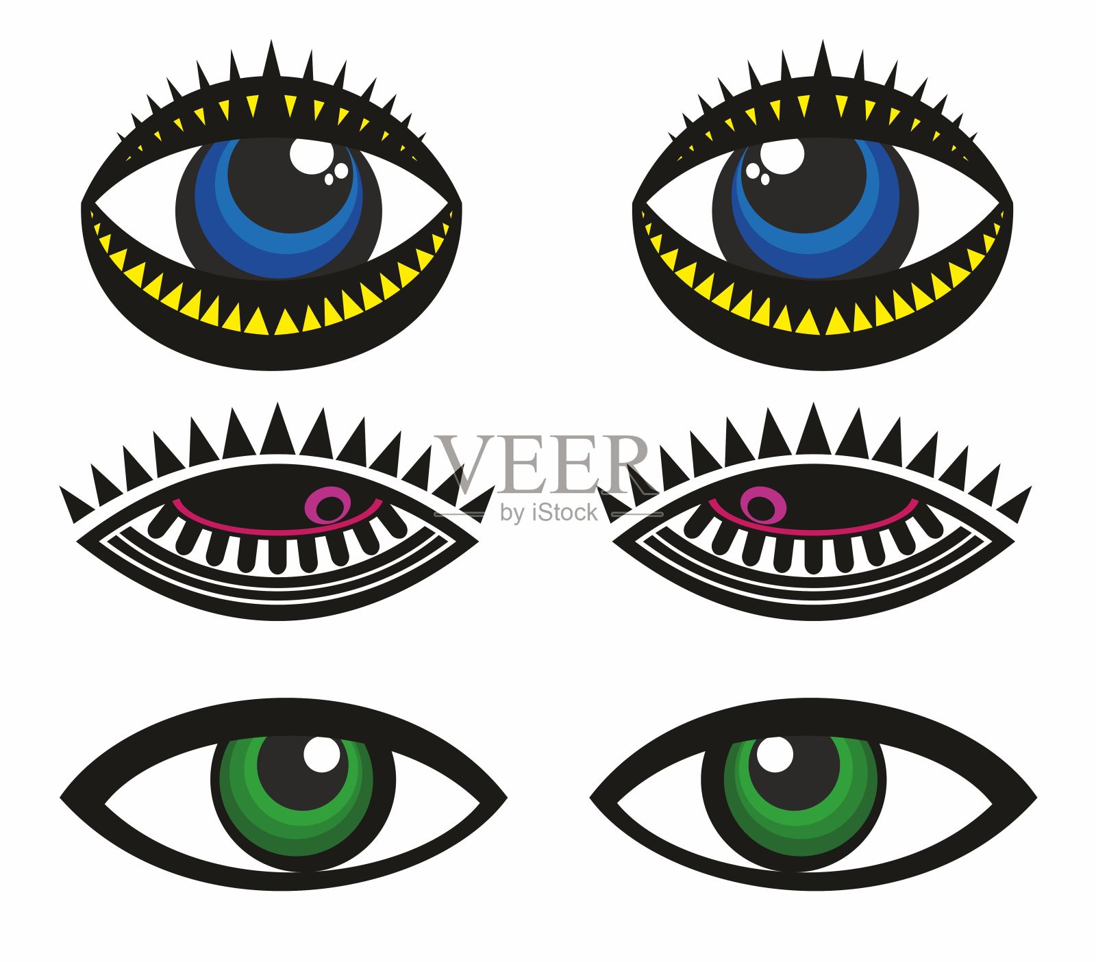 眼睛视觉标志。可用于商业和技术标志。平面矢量标志设计模板元素插画图片素材