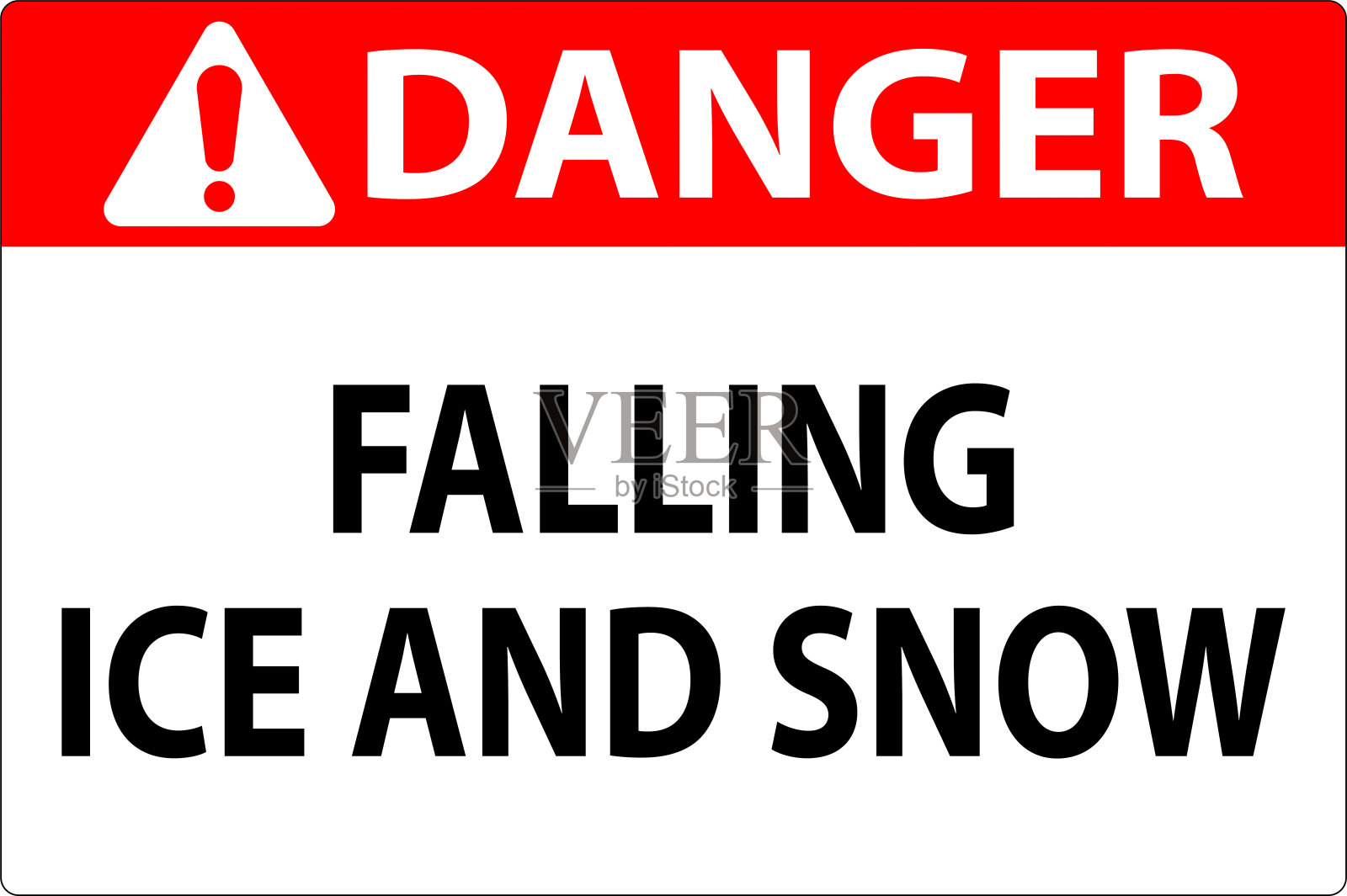 危险标志:冰和雪插画图片素材