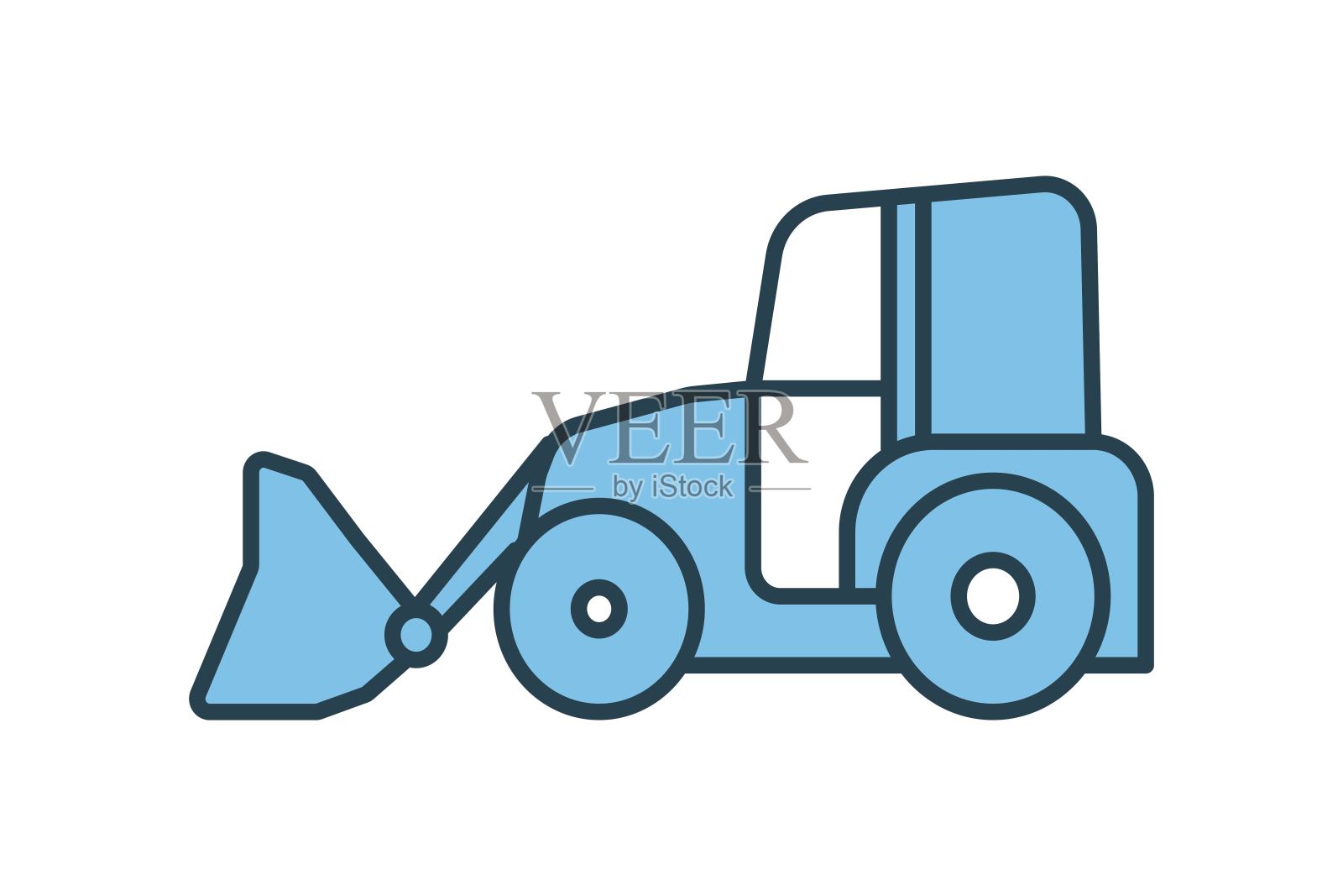 道路建设图标。与建筑相关的图标。适用于网站，应用程序，用户界面，打印等。平线图标样式。简单的矢量设计可编辑插画图片素材