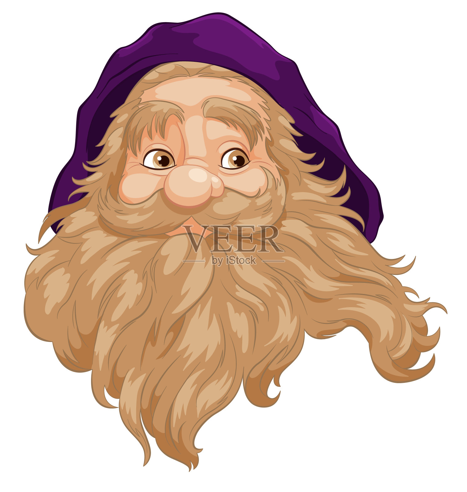 长胡子的老人插画图片素材