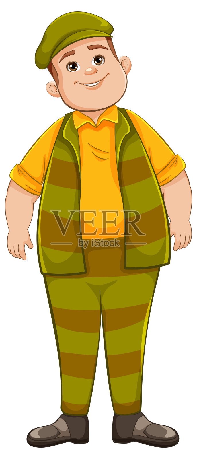 快乐的超重年轻人插画图片素材