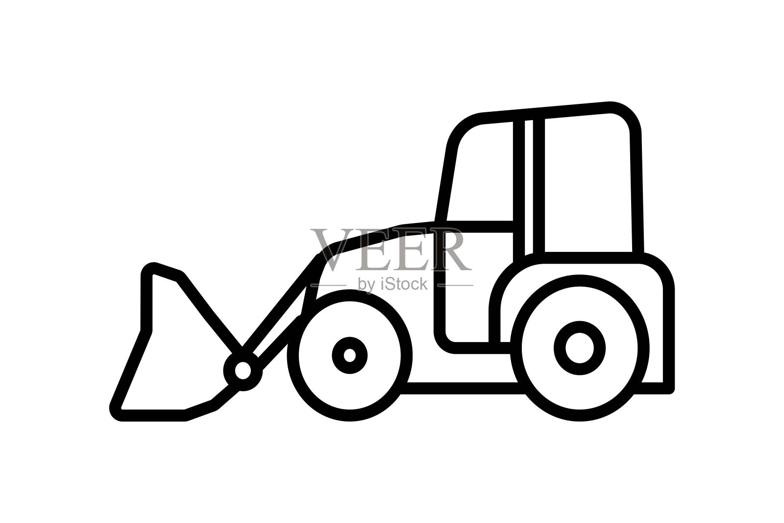 道路建设图标。与建筑相关的图标。适用于网站，应用程序，用户界面，打印等。线条图标样式。简单的矢量设计可编辑插画图片素材