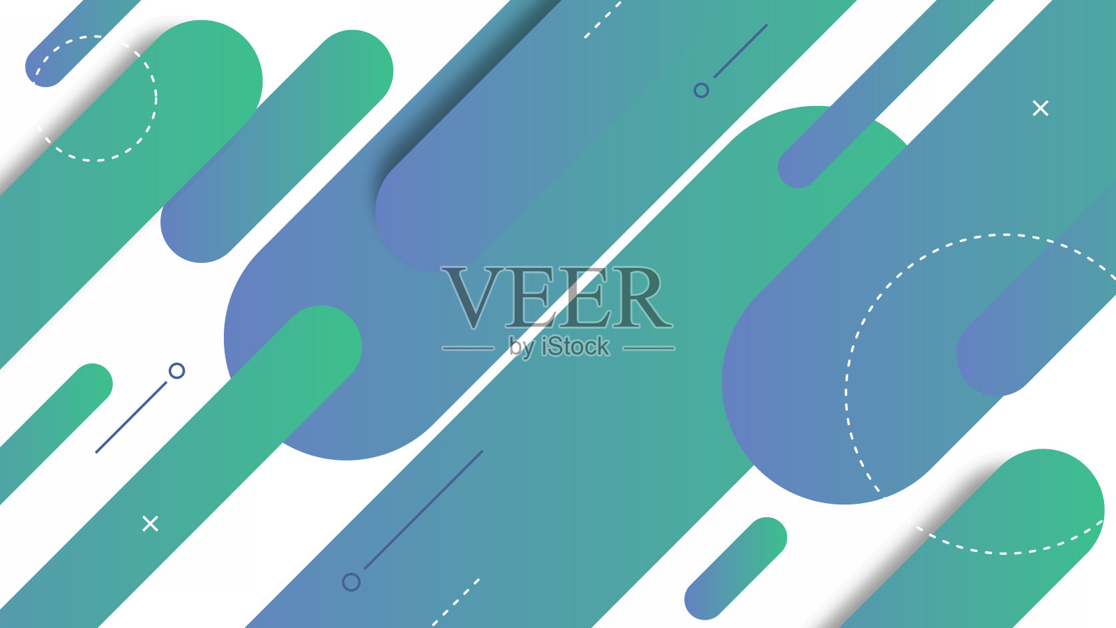 现代抽象背景倾斜对角线流体液体和绿白蓝渐变颜色插画图片素材