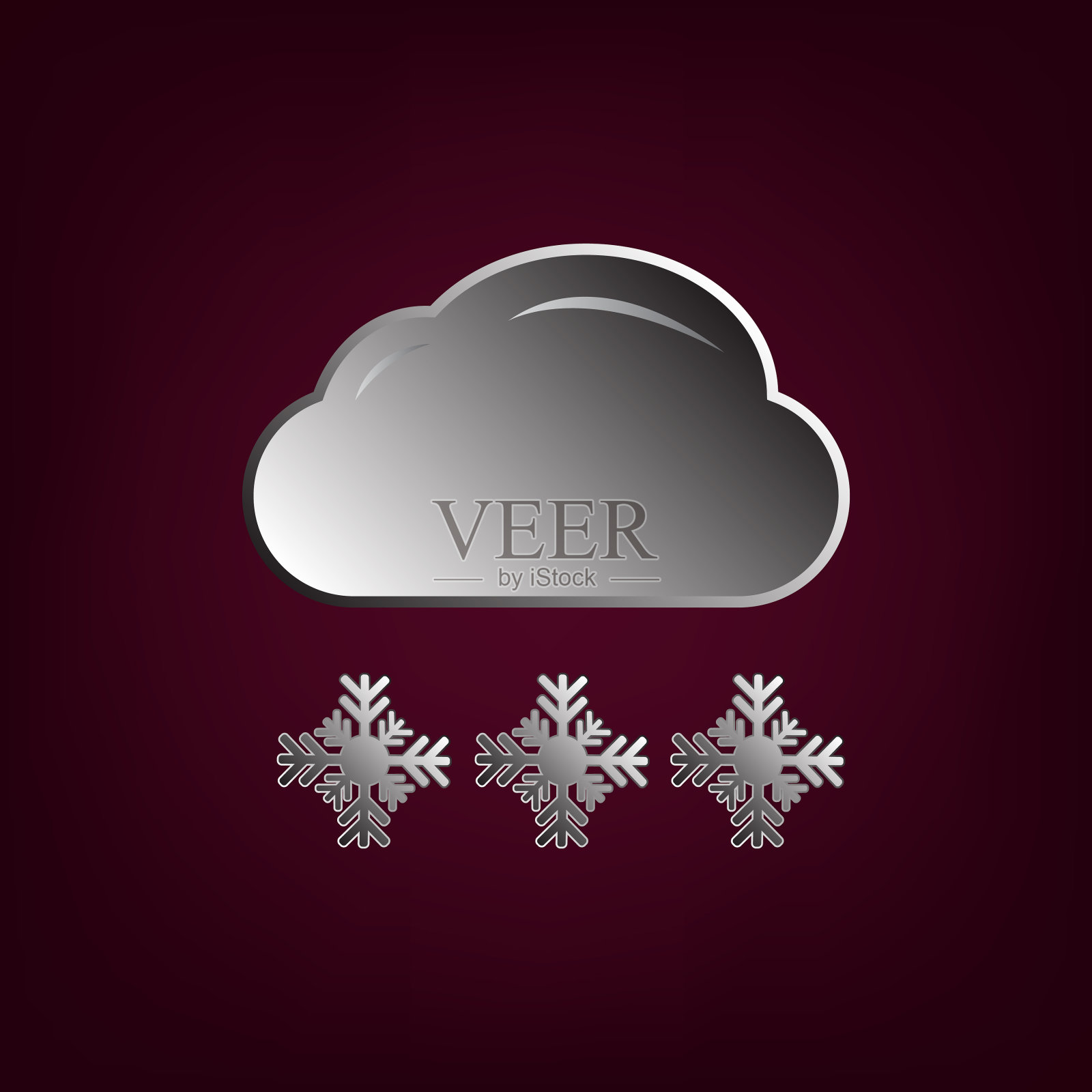 美丽的天气图标-云，太阳，雪，雨。气象图标，天气在一个美丽的背景与阴影。插画图片素材