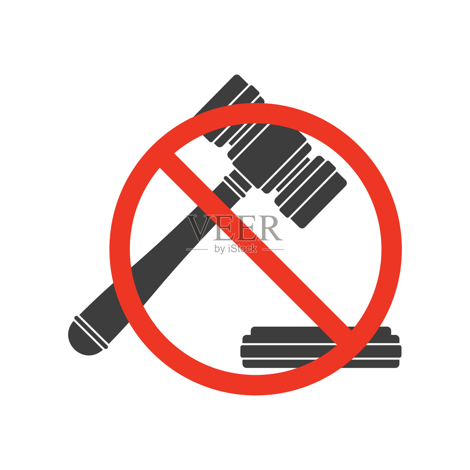 禁止拍卖槌插画图片素材