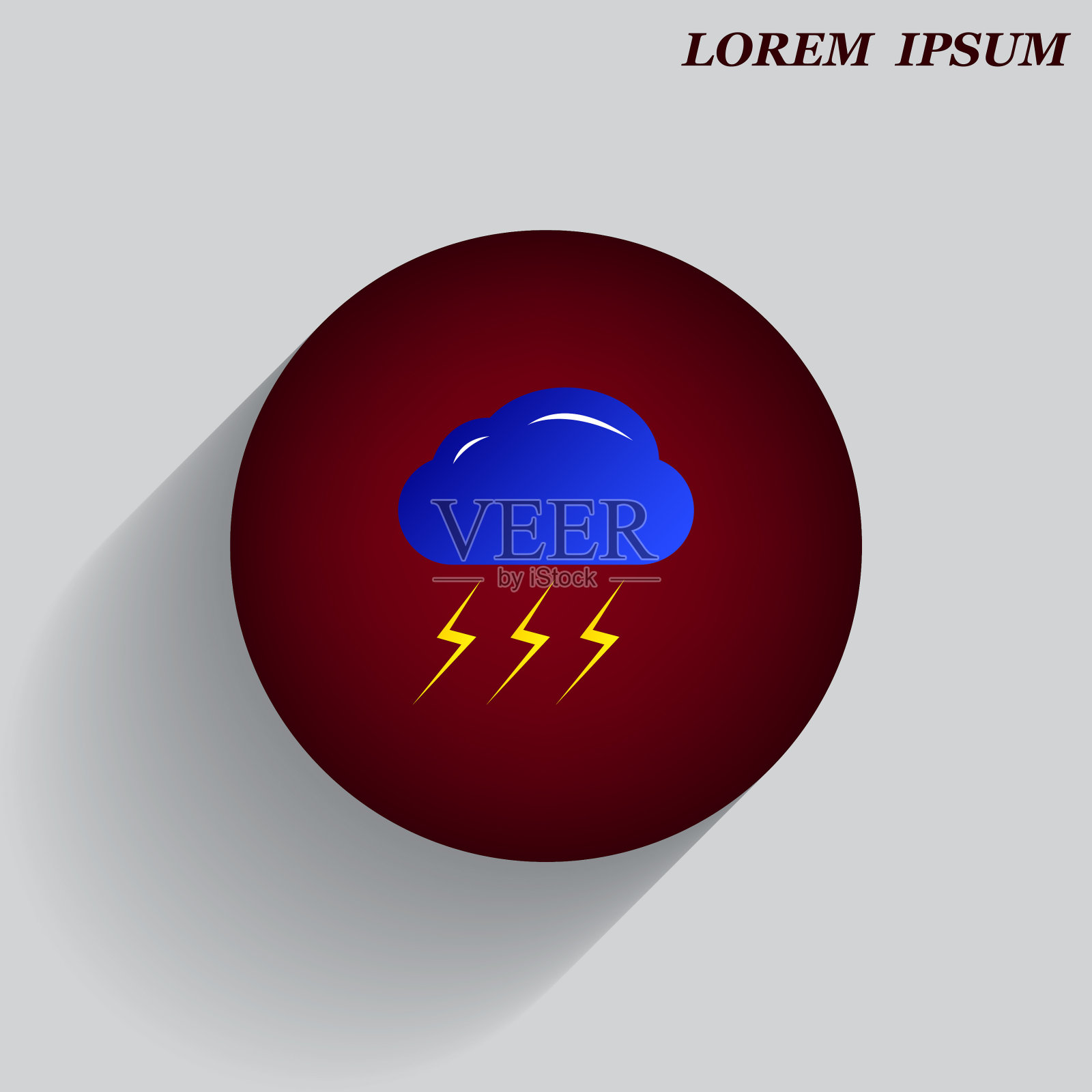 美丽的天气图标-云，太阳，雪，雨。气象图标，天气在一个美丽的背景与阴影。插画图片素材