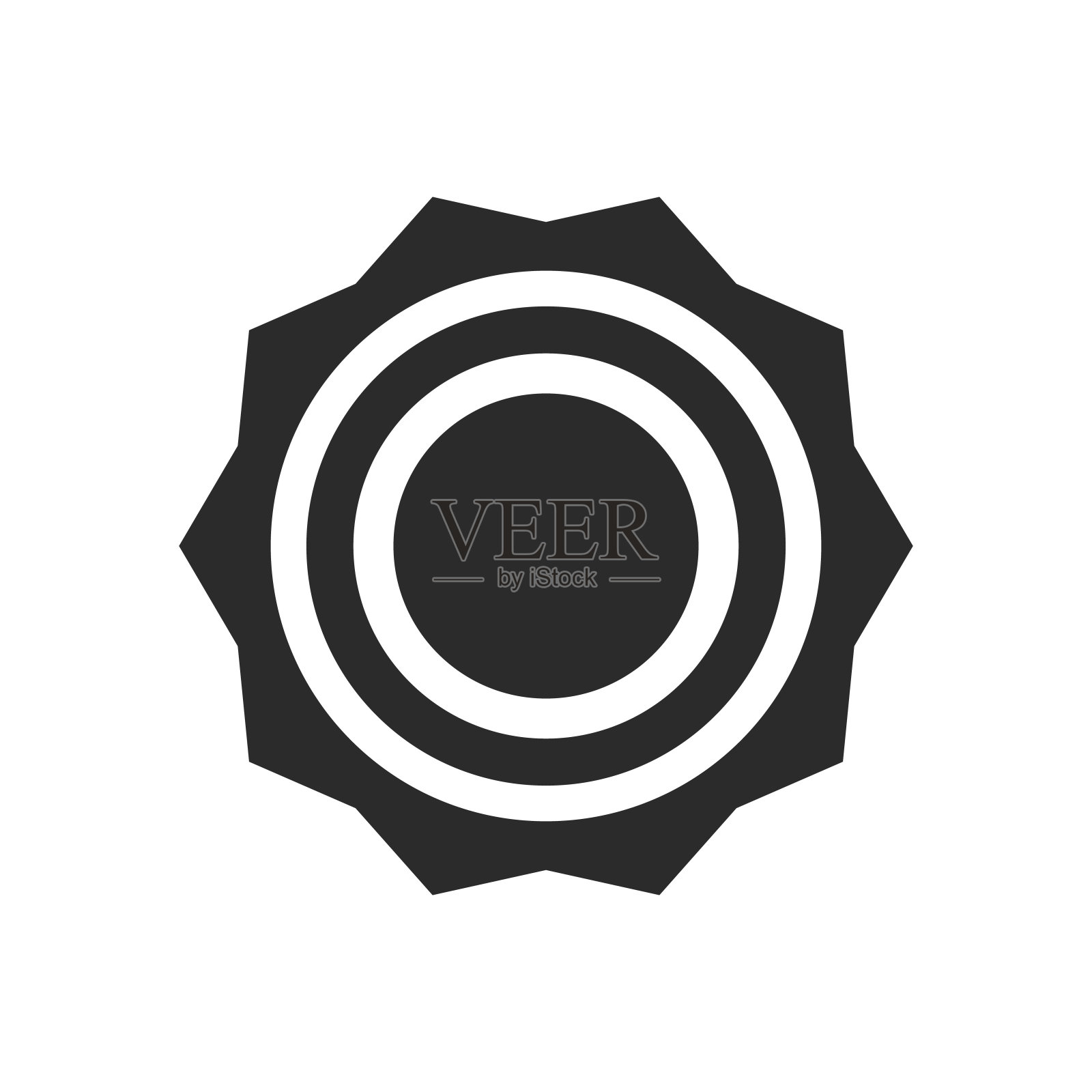 太阳轮廓图标集。夏天圆的形状。热插画图片素材