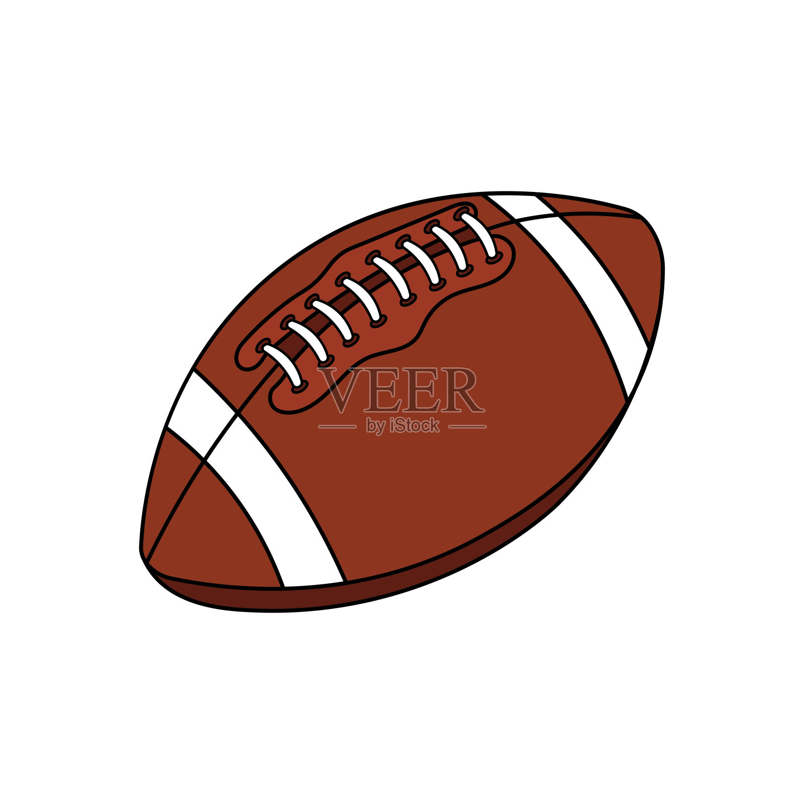 孩子们画卡通矢量插图橄榄球隔离在涂鸦风格插画图片素材