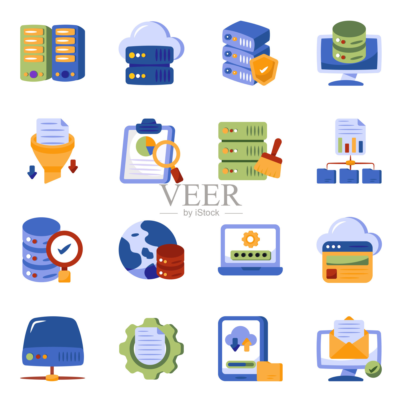 数据平面图标包插画图片素材