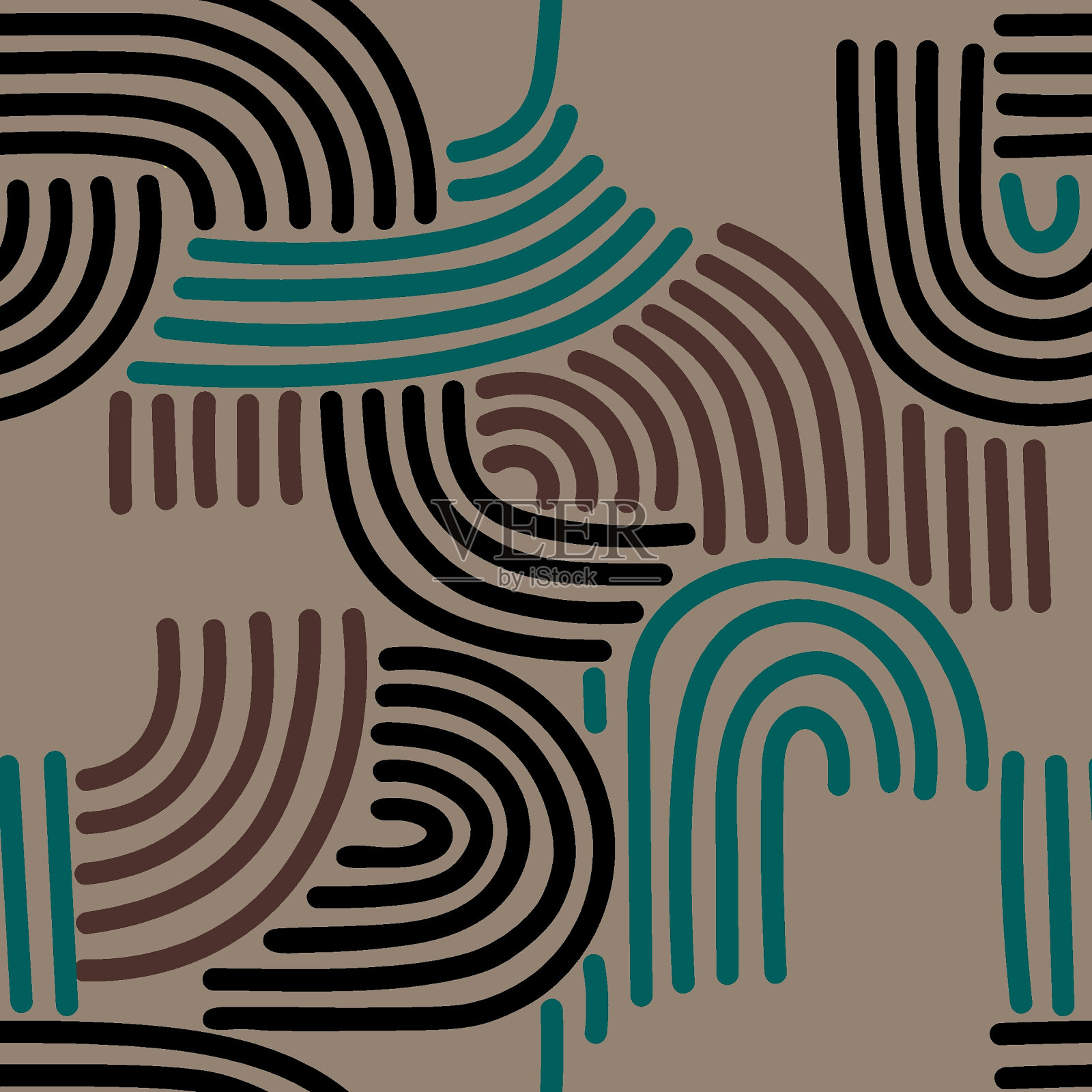 现代波西米亚风格矢量无缝纹理图案在暖色调。插画图片素材