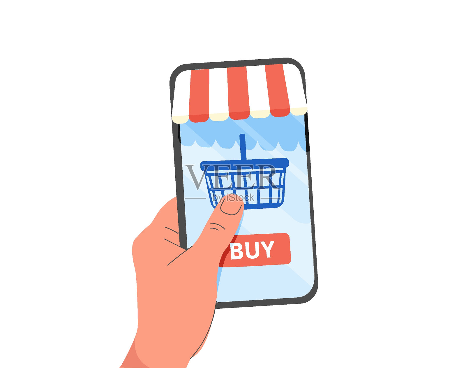 网上商店卡通矢量图标。网上购物横幅，移动应用模板，概念矢量插图平面设计插画图片素材