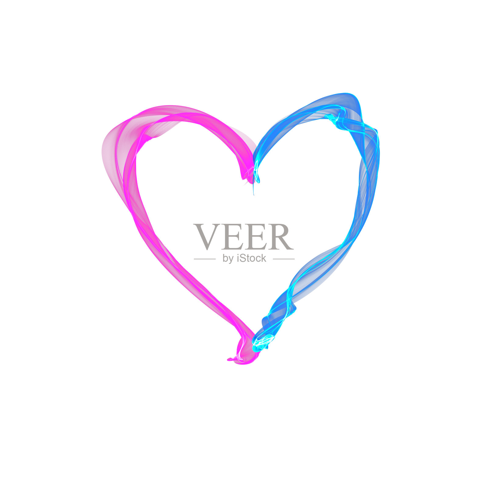 抽象的心是透明的，明亮的，通风的照片摄影图片