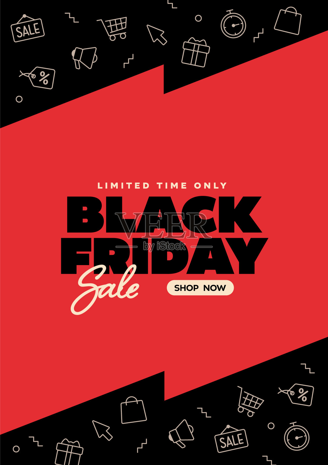 标题背景材料，设计适合黑色星期五和电子商务插画图片素材