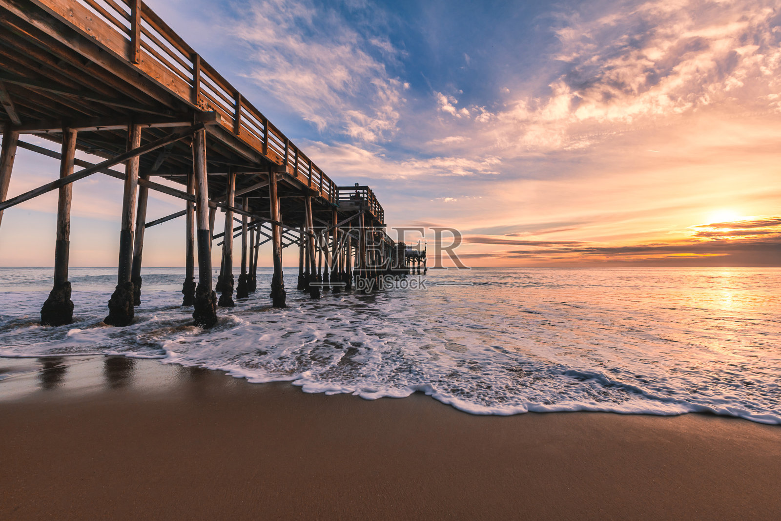 日落巴尔博亚码头照片摄影图片